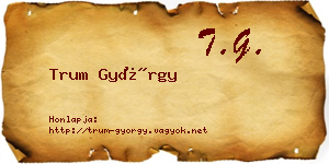 Trum György névjegykártya